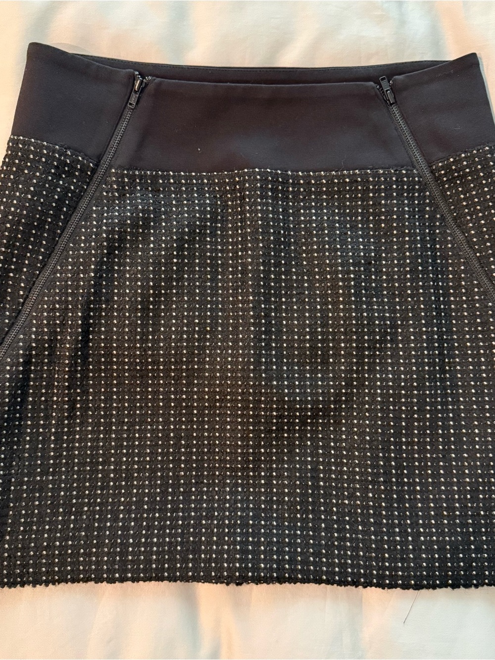 Theory Black and White Mini Skirt with Zippers